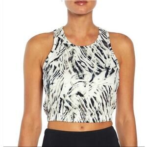 Cycle House By Marika Techno Lite White Blurred Leopard Tank Top Womens Large